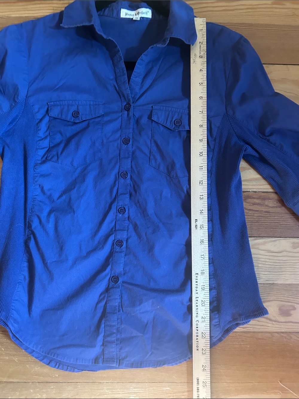 Women’s Button-Down Shirt - Deep Royal Blue - Picture 10 of 11